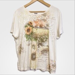 Vintage cottage core graphic printed t-shirt